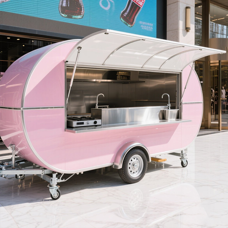 Small Mobile Food Trailer with - огляд і ціна Coffee Shop Equipment Setup