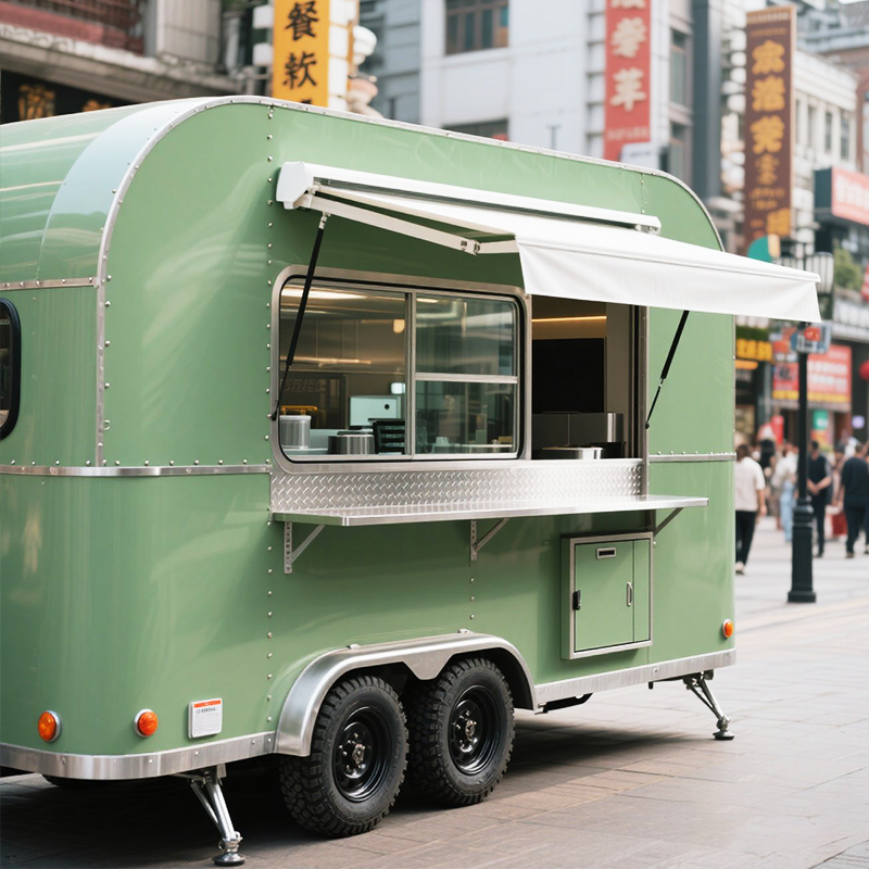 Small Mobile Food Trailer with - огляд і ціна Coffee Shop Equipment Setup