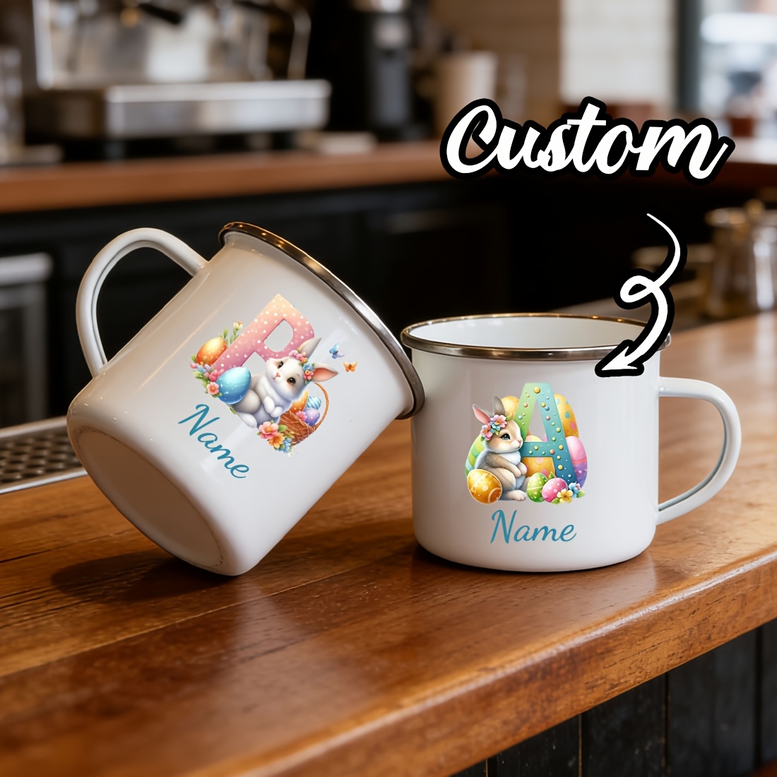 Personalized Mug Floral Initia - огляд і ціна Coffee Equipment With Name