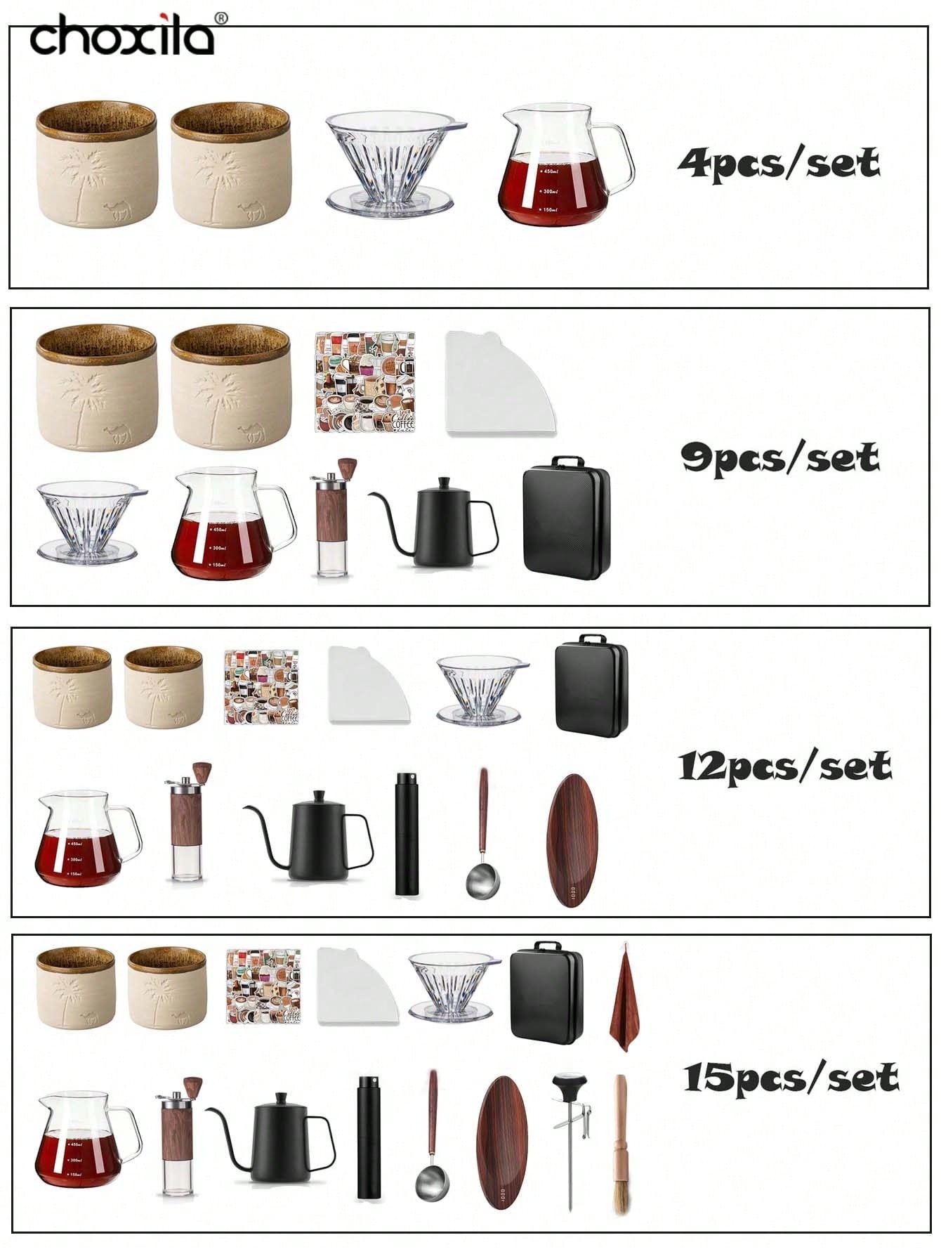 4/9/12/15pcs Suitcase Set, Por - огляд і ціна Coffee Equipment Travel Bag