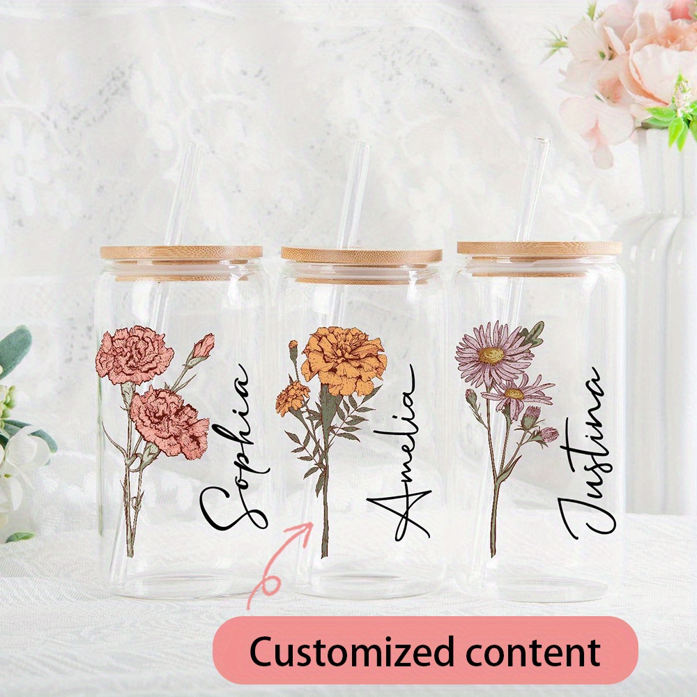 Custom Birth Flower Carnation  - огляд і ціна Coffee Equipment With Name