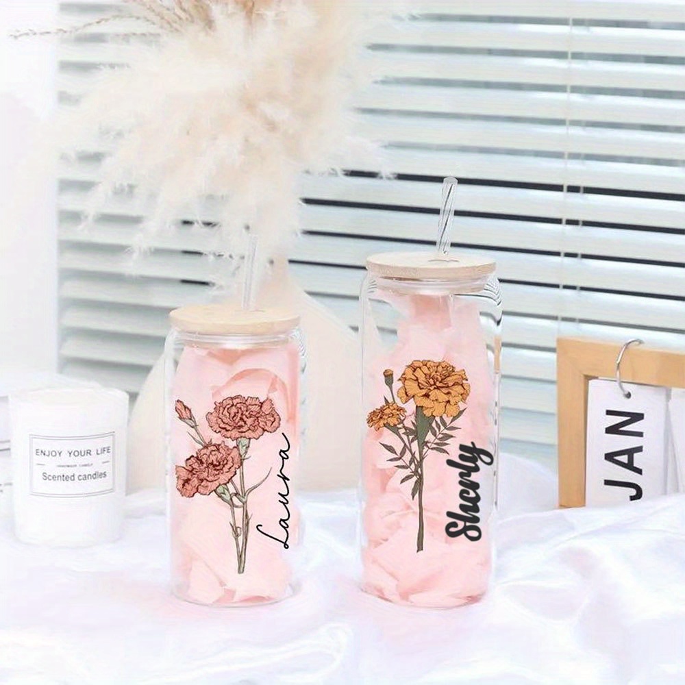 Personalized Floral Daisy Glas - огляд і ціна Coffee Equipment With Name