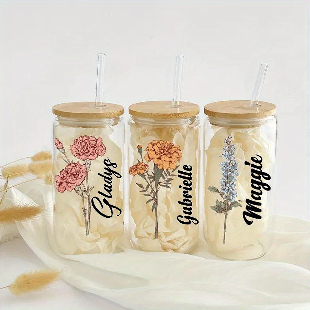 Personalized Floral Daisy Glas - огляд і ціна Coffee Equipment With Name