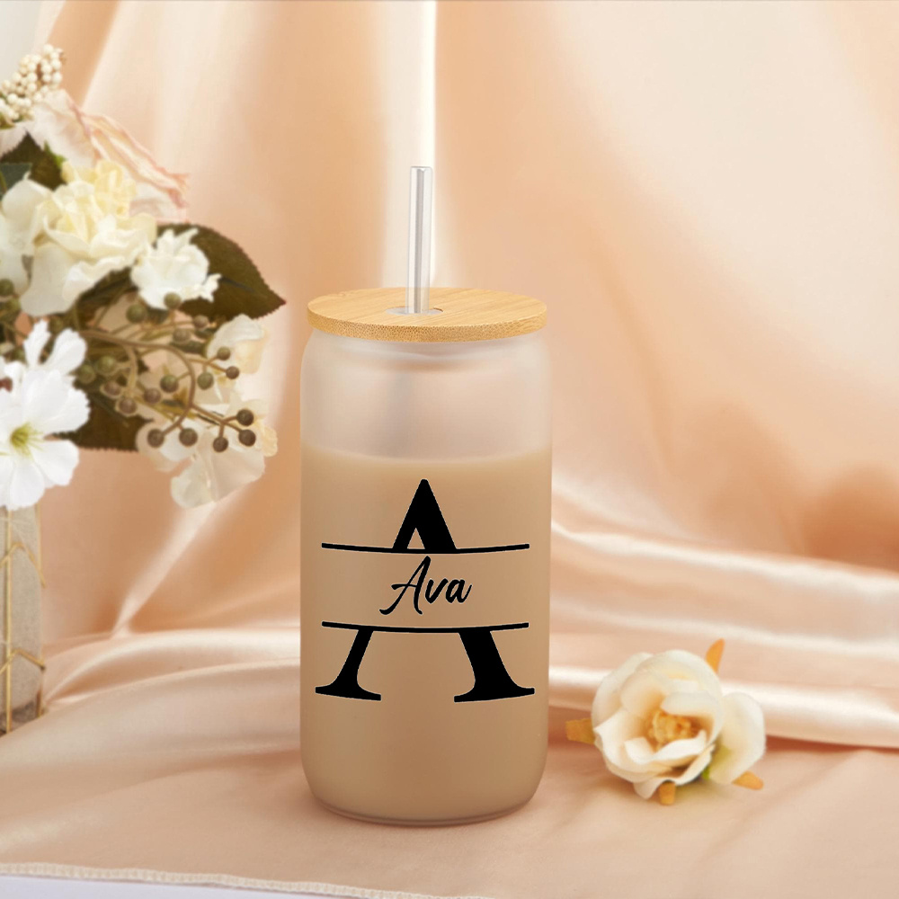 Custom Initial Name Frosted Gl - огляд і ціна Coffee Equipment With Name